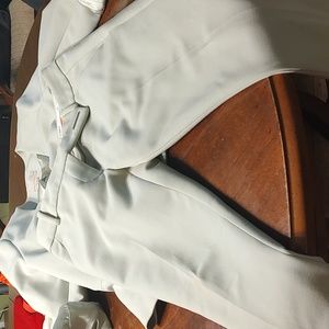 A beautiful sage colored women's pant suit